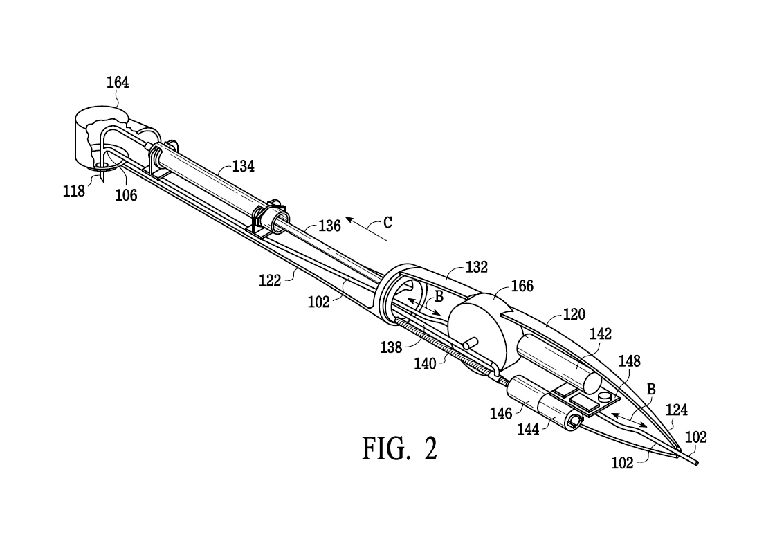 A professional utility patent drawing demonstrating controlled drug infusions device for USPTO submission.