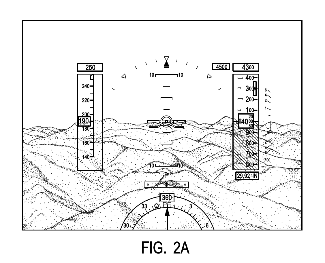 A professional utility patent drawing demonstrating Head-Up Displays (HUDs) for USPTO submission.